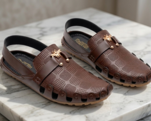 Signature Luxe Leather Sandal – Classic Brown Edition