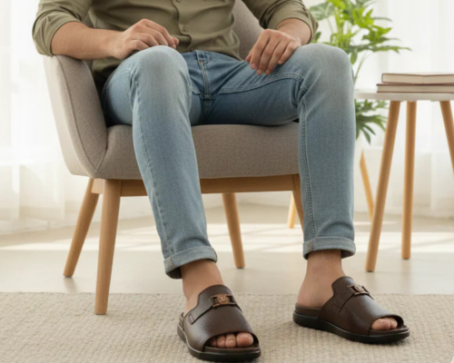 Men’s Premium Pure Leather Slide Chappal
