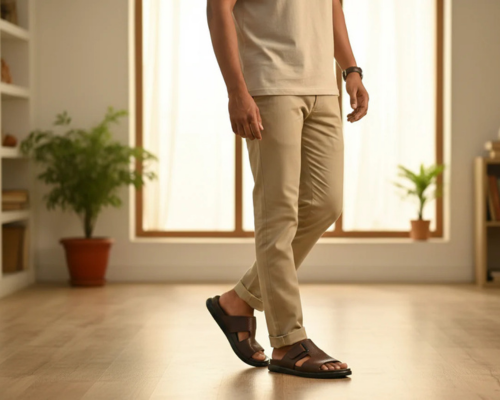 Brown Pure Leather Men Chappal – Comfortable, Durable & Stylish