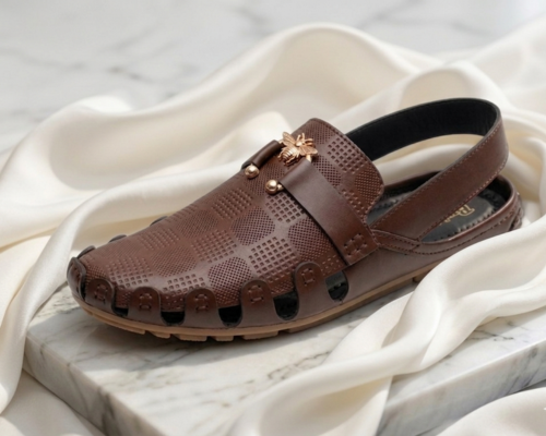 Signature Luxe Leather Sandal – Classic Brown Edition